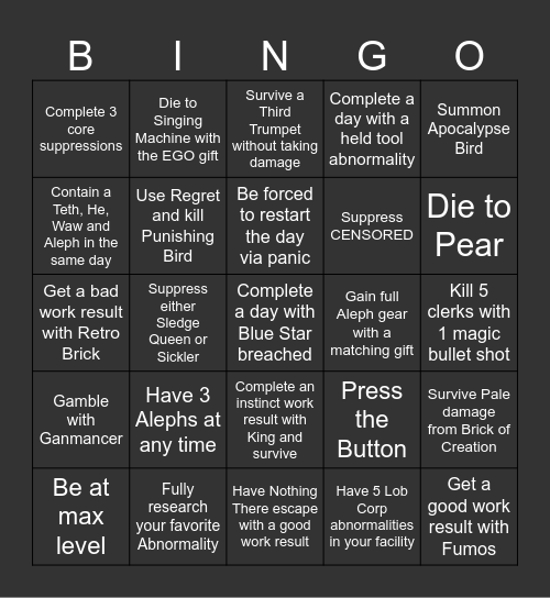 Tuantu's Bingo Card
