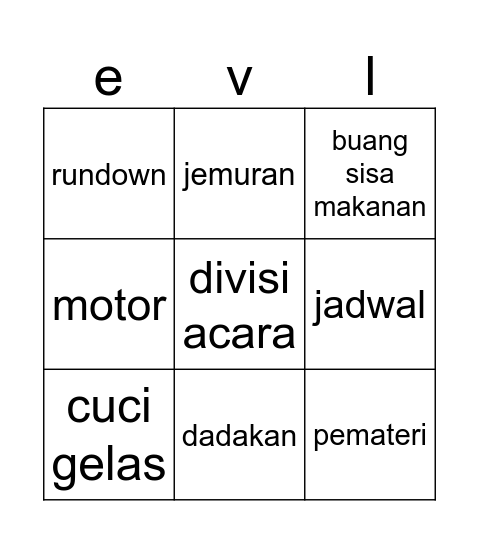 eval 1 tgtv Bingo Card