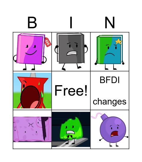 BFDIA changes bingo! Bingo Card