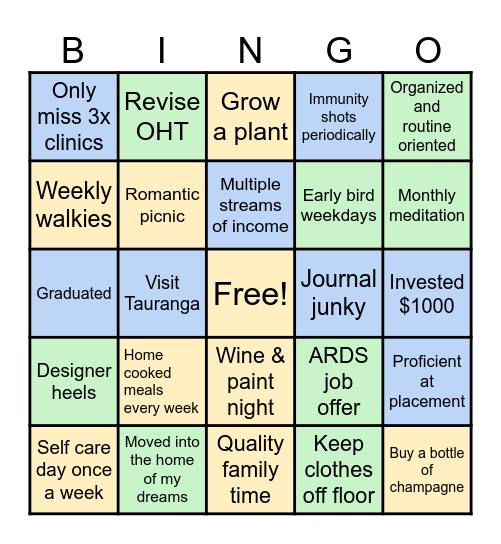 2026 Action Board Bingo Card