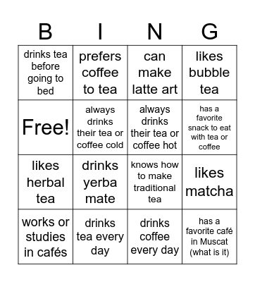 Find someone who... Bingo Card