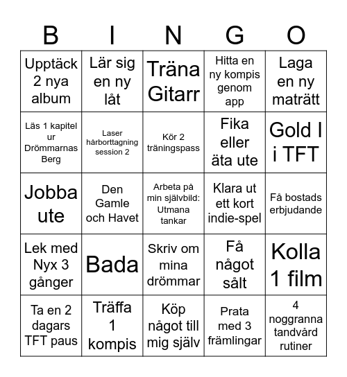 Bingo vecka 28 Bingo Card