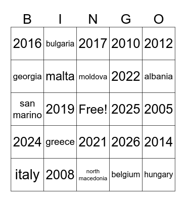 ESC BINGO Card