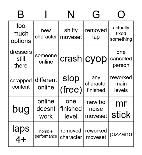 ptu bingo Card