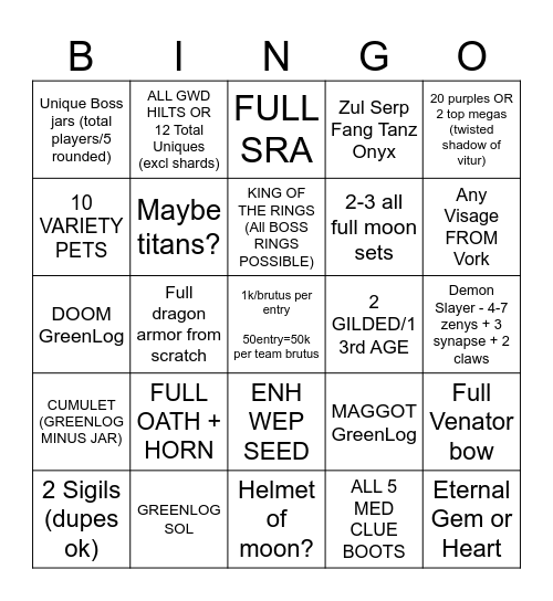 New Moon HCB2.0 Bingo Card