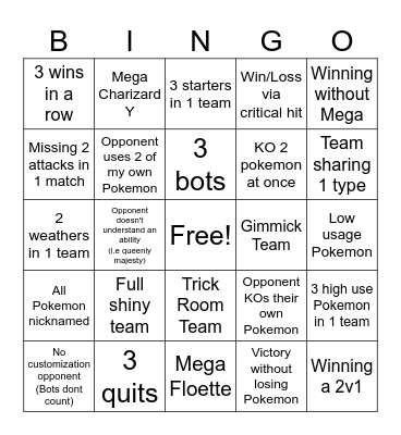 Pokemon Champions M-4 (English ver) Bingo Card