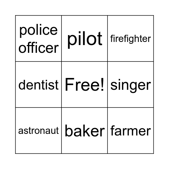 JOBS Bingo Card
