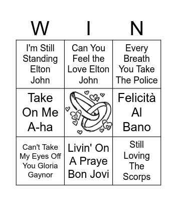Wedding Bingo Card