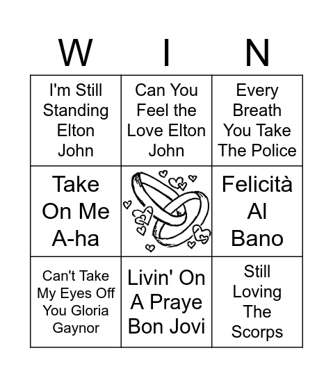 Wedding Bingo Card