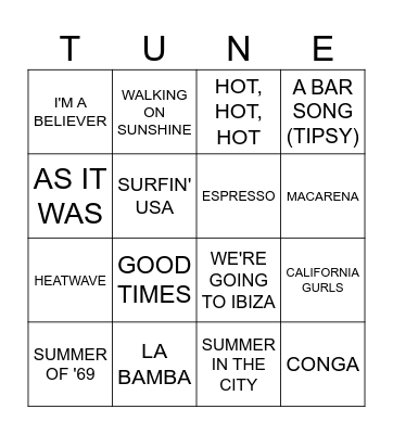 SUMMER FUN Bingo Card