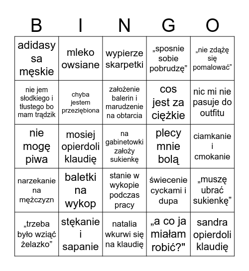 KLAUDIA RADAWIEC Bingo Card