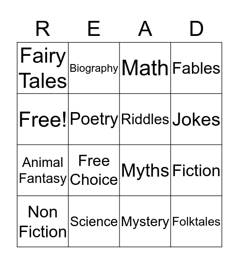 Genre Bingo Card