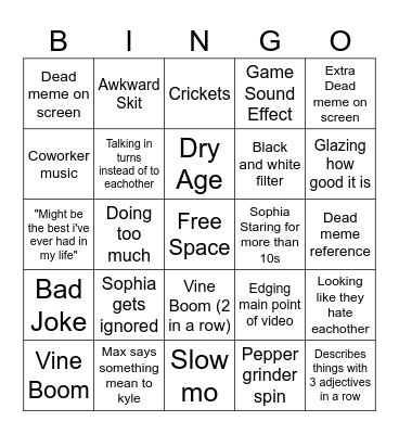 max the meat guy Bingo Card