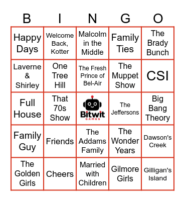 TV THEME SONGS WITH LYRICS Bingo Card