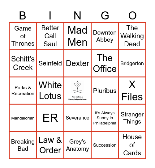 TV THEME SONGS NO LYRICS Bingo Card