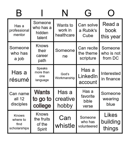 Workmanship Bingo Card