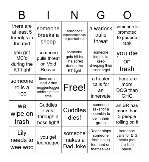 Going Ahead TK Bingo Card
