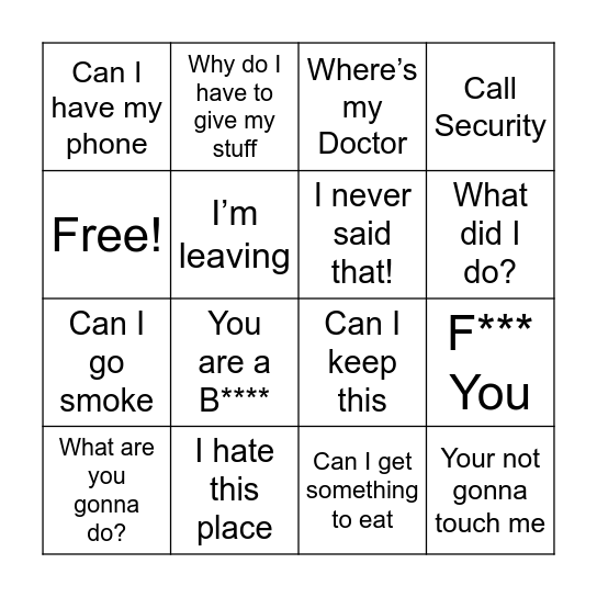 MHE Bingo Card
