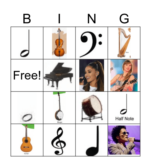 Music Bingo Card