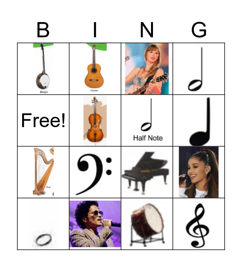 Music Bingo Card
