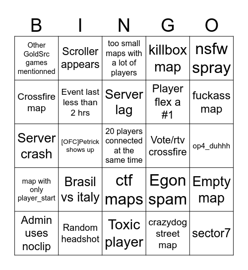 GSS OP4 Bingo Card