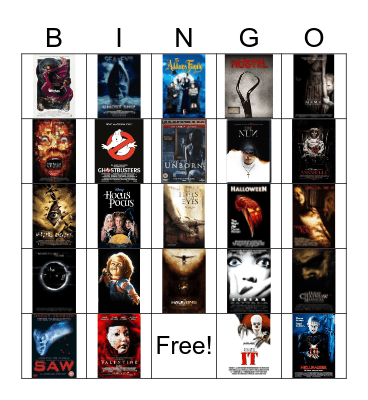 halloween movies Bingo Card