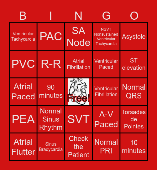 Name that ECG Bingo Card