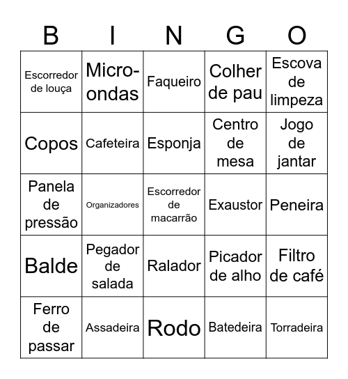 Chá de Panela - Nathalia e Erik Bingo Card