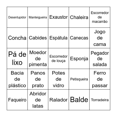 Chá de Panela - Nathália e Erik Bingo Card
