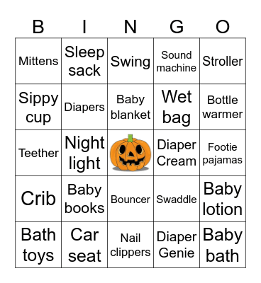 Baby Bingo Card