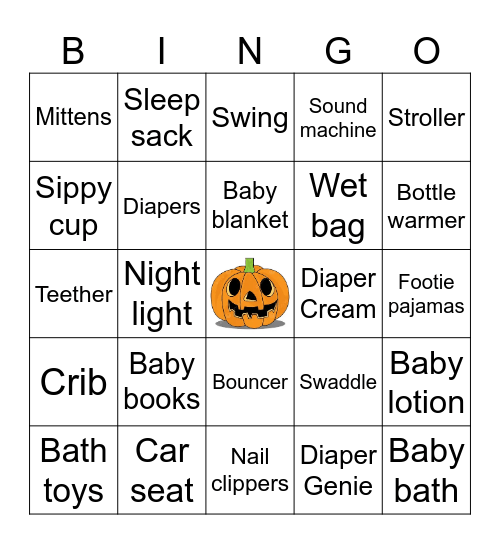 Baby Bingo Card