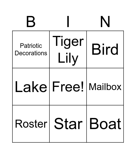 Beadle Lake Run Bingo Card