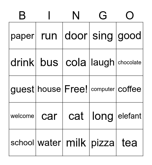 German cognates Bingo Card