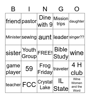 Lois' Birthday Bingo Card