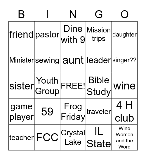 Lois' Birthday Bingo Card