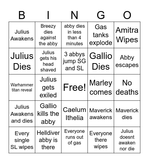 Abby flash missionboard Bingo Card