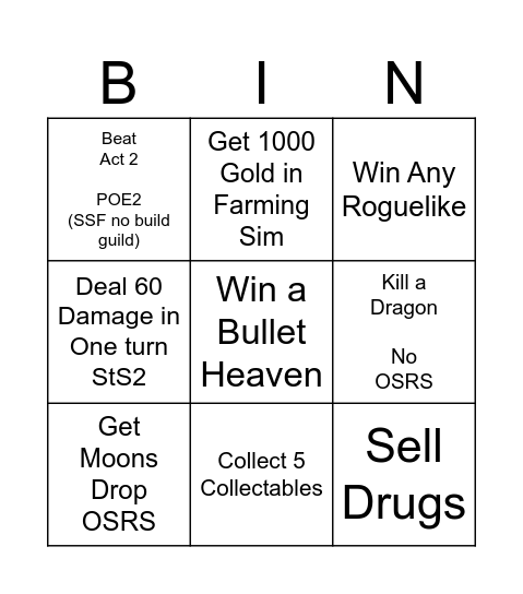 The Danks Bingo 1 Bingo Card