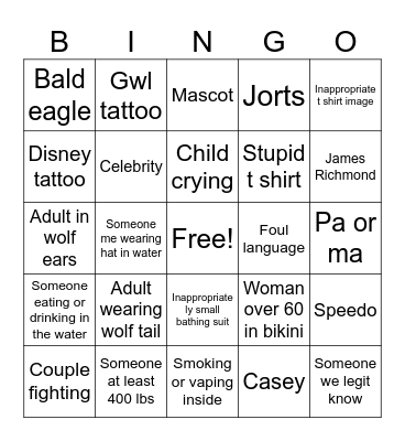 GWL Bingo Card