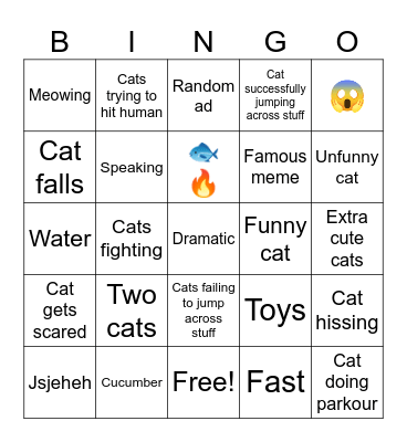 Cat bingo Card