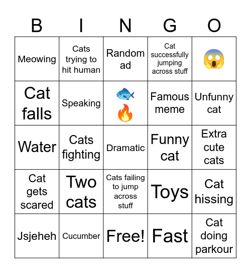 Cat bingo Card