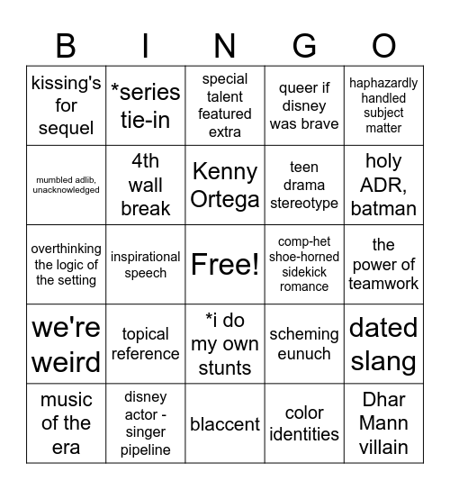 DCOM Bingo Card