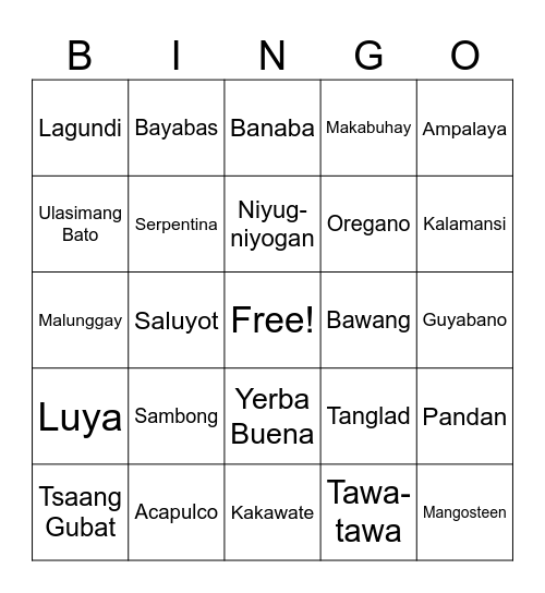HERBAL MEDICINE Bingo Card