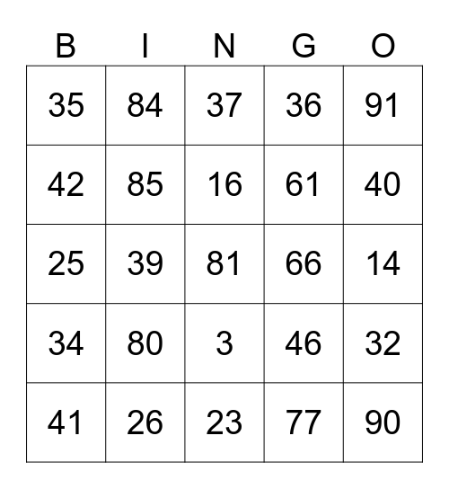 LUY GONZAGA Bingo Card