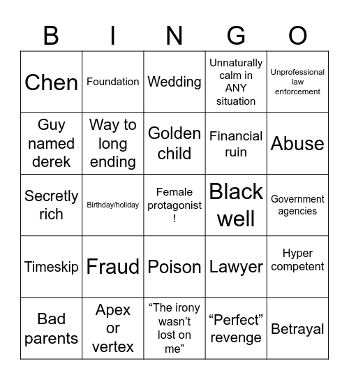 Fake story bingo Card
