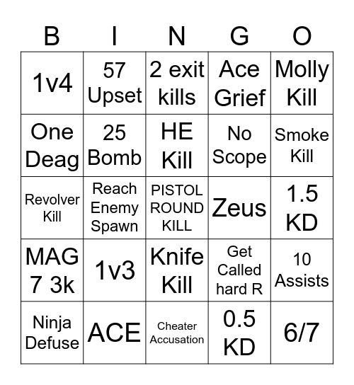 Cs2 Bingo Card
