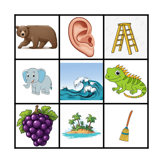 VOCALES Bingo Card