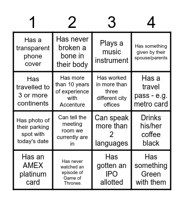 HUMAN BINGOOOO Bingo Card