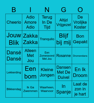 BORREL BINGO XXL OUTDOOR - HELEMAAL HOLLANDS Bingo Card