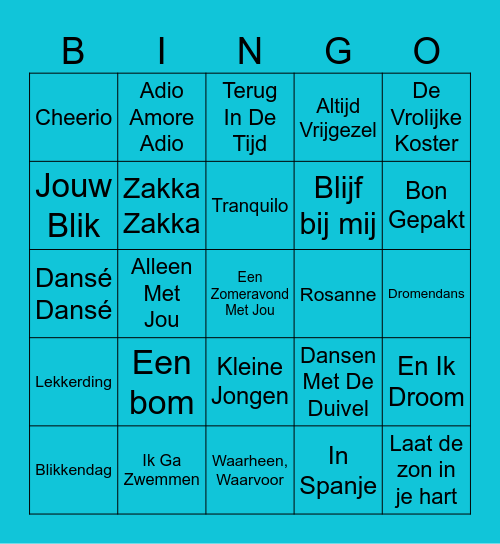 BORREL BINGO XXL OUTDOOR - HELEMAAL HOLLANDS Bingo Card