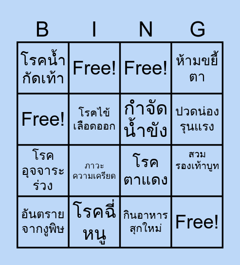 PATHO Bingo MAHIDOL ห้ามขยี้ตา2026 Bingo Card
